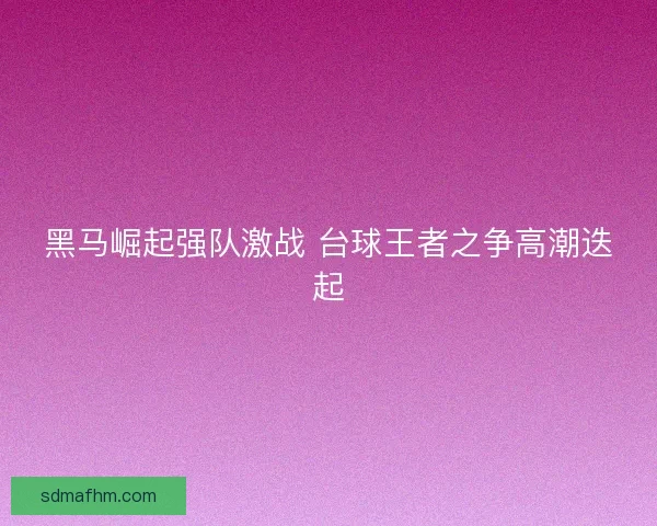黑马崛起强队激战 台球王者之争高潮迭起