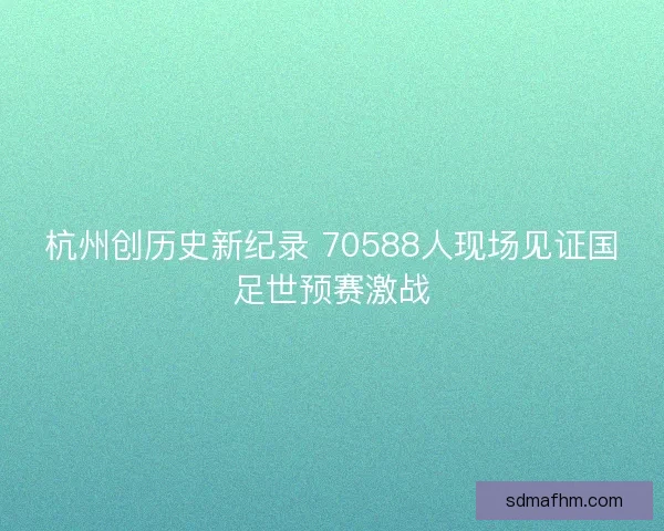 杭州创历史新纪录 70588人现场见证国足世预赛激战