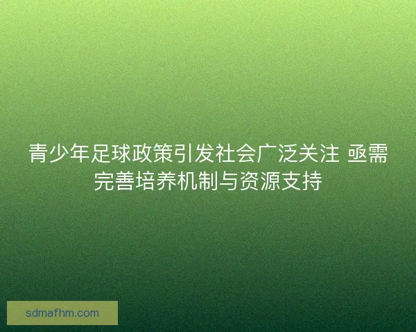 青少年足球政策引发社会广泛关注 亟需完善培养机制与资源支持