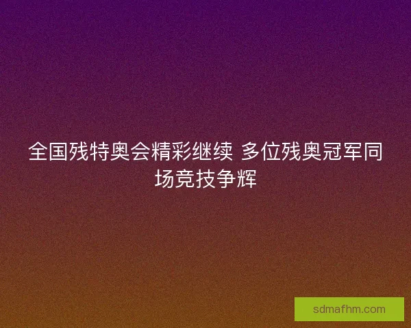 全国残特奥会精彩继续 多位残奥冠军同场竞技争辉