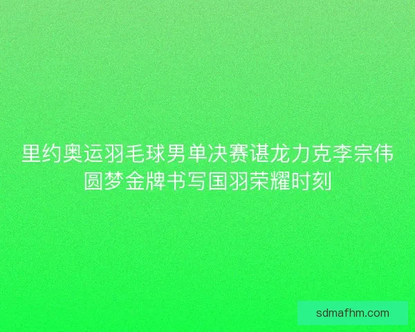 里约奥运羽毛球男单决赛谌龙力克李宗伟圆梦金牌书写国羽荣耀时刻